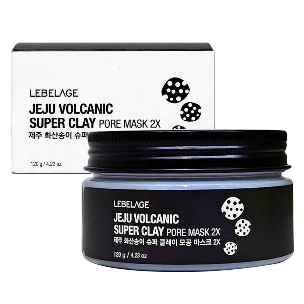LEBELAGE Jeju Volcanic Super Clay Pore Mask 2X for Deep Cleansing Exfoliation and Sebum Control _ Made in Korea